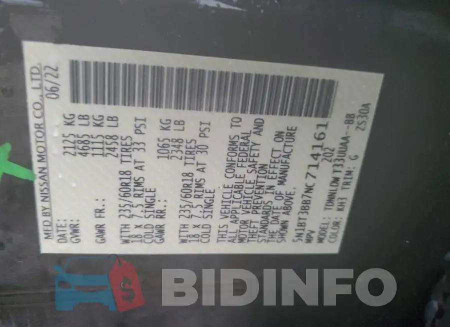 5N1BT3BB7NC714161 Photo# 13