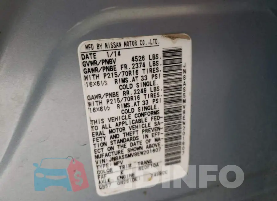 JN8AS5MV8EW201607 Photo# 13
