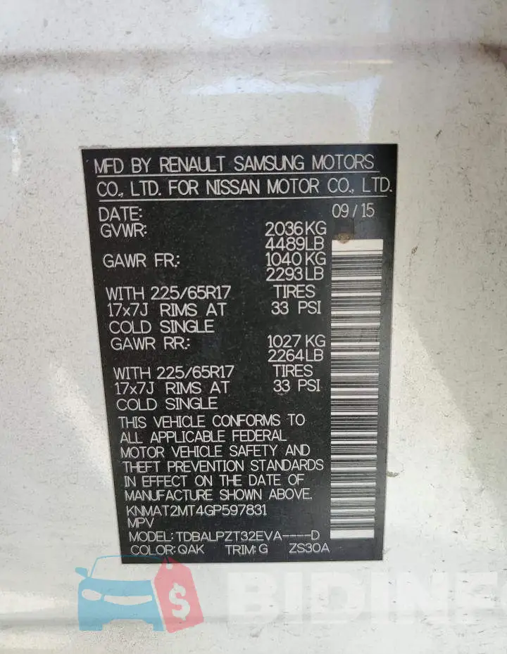 KNMAT2MT4GP597831 Photo# 13