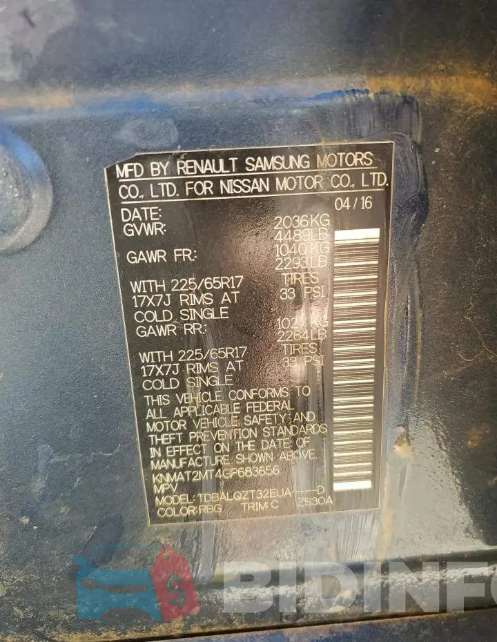 KNMAT2MT4GP683656 Photo# 14