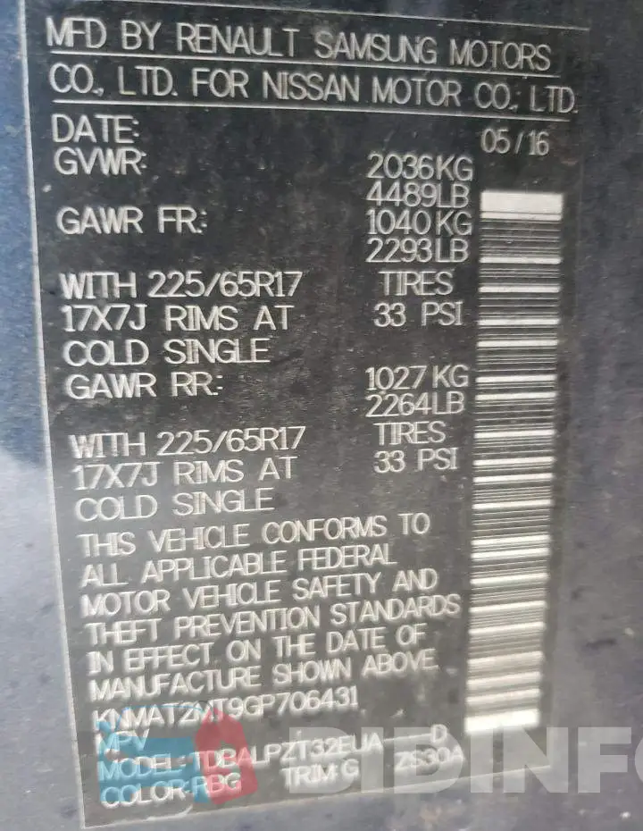 KNMAT2MT9GP706431 Photo# 13