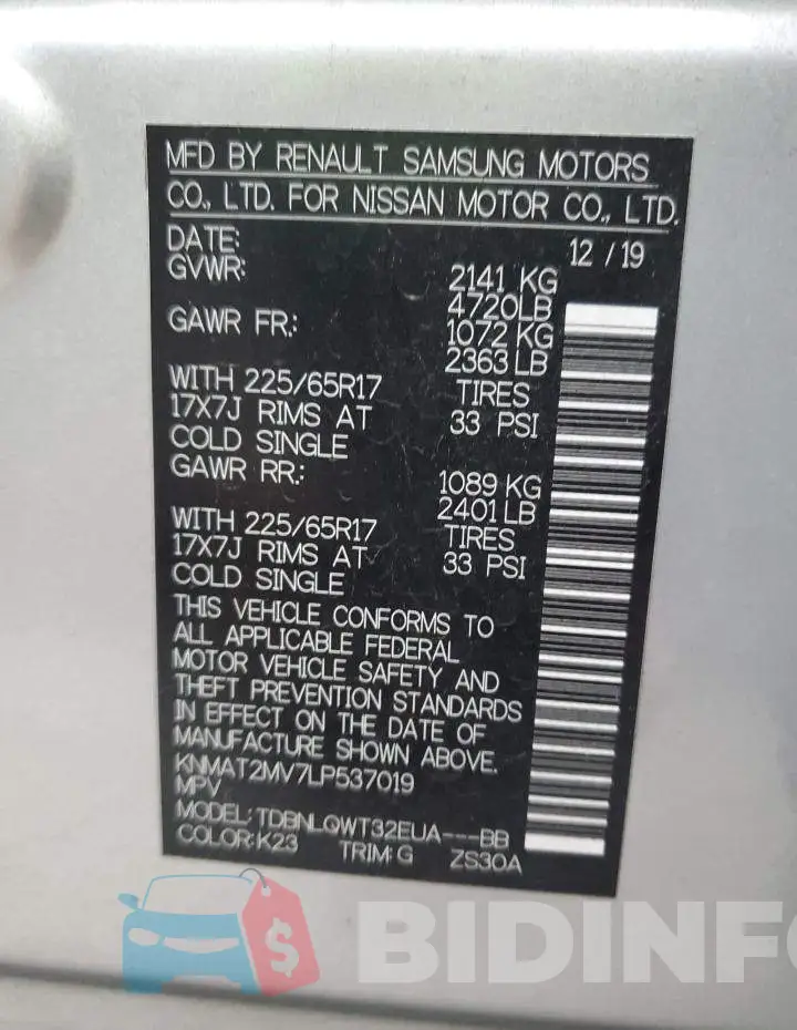 KNMAT2MV7LP537019 Photo# 14