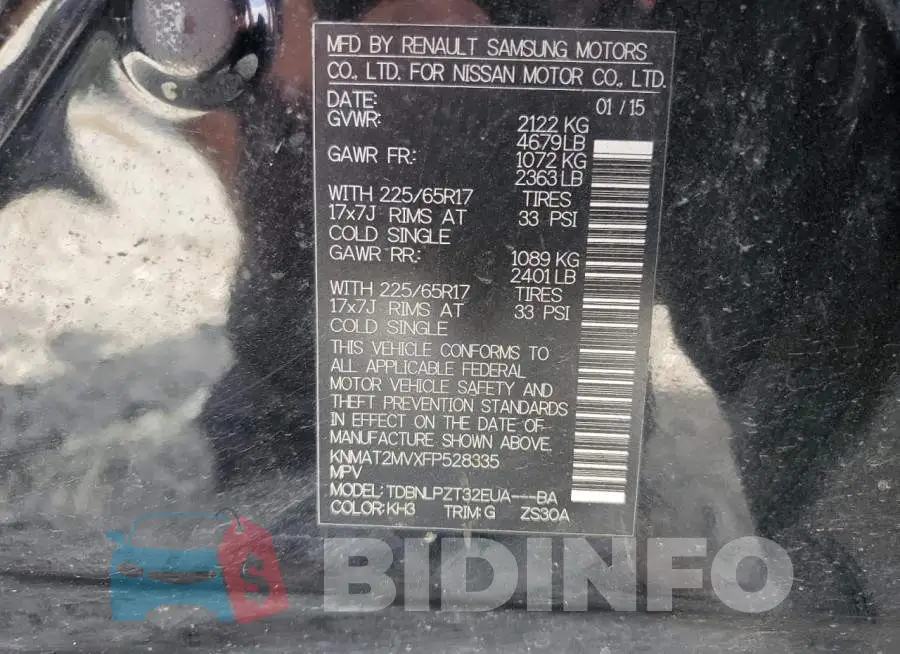 KNMAT2MVXFP528335 Photo# 13