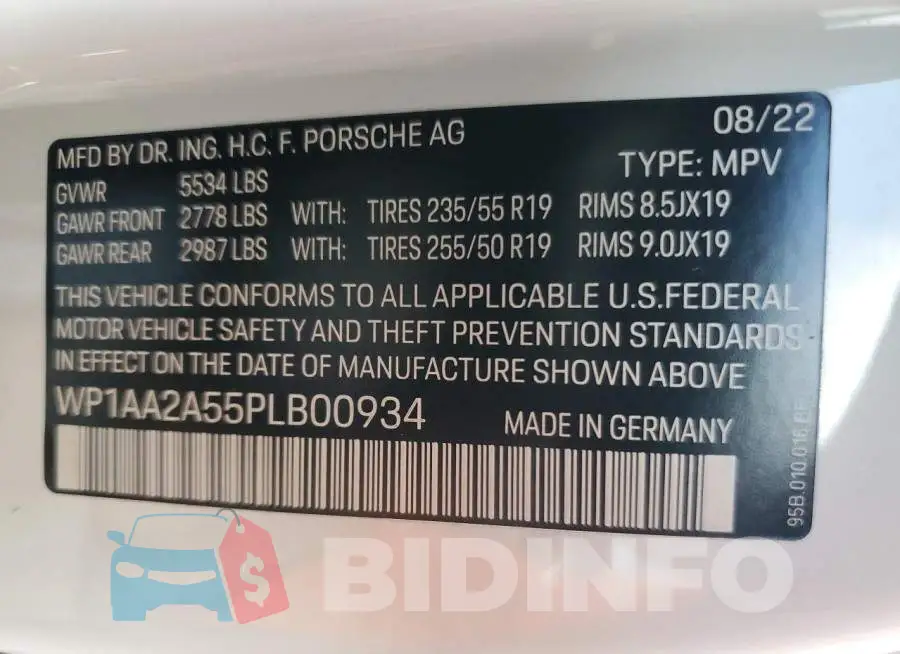 WP1AA2A55PLB00934 Photo# 13