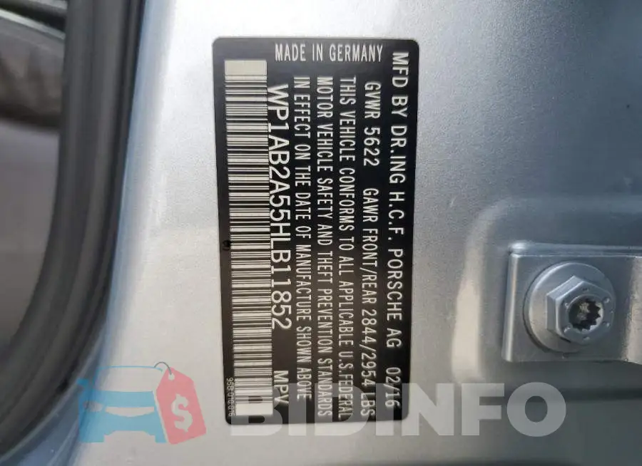 WP1AB2A55HLB11852 Photo# 13