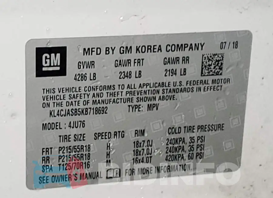 KL4CJASB5KB718692 Photo# 12