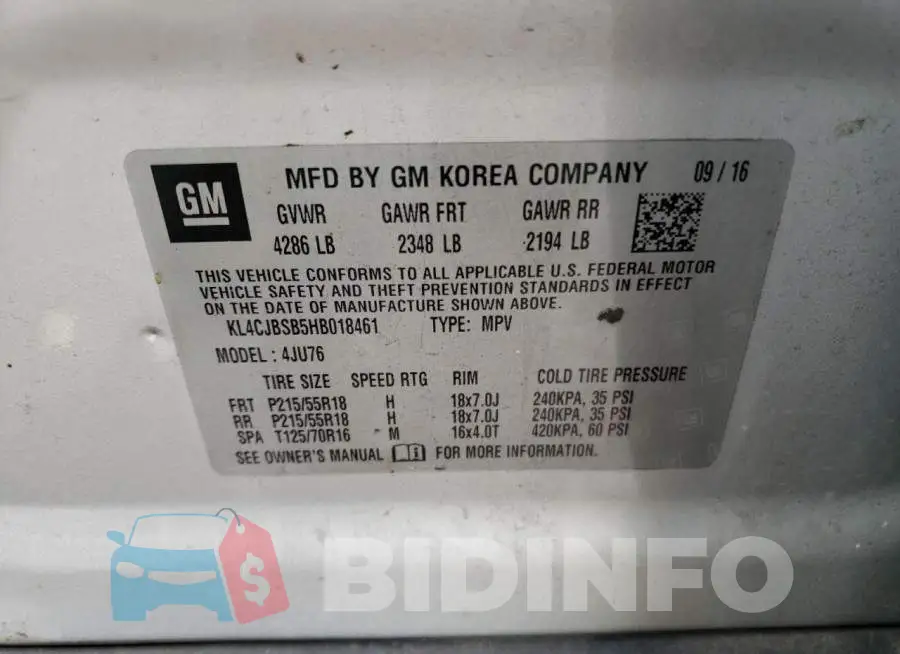 KL4CJBSB5HB018461 Photo# 13