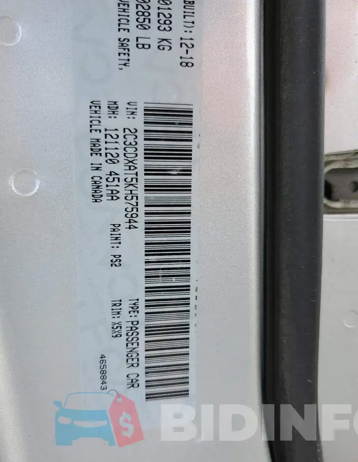 2C3CDXAT5KH575944 Photo# 12