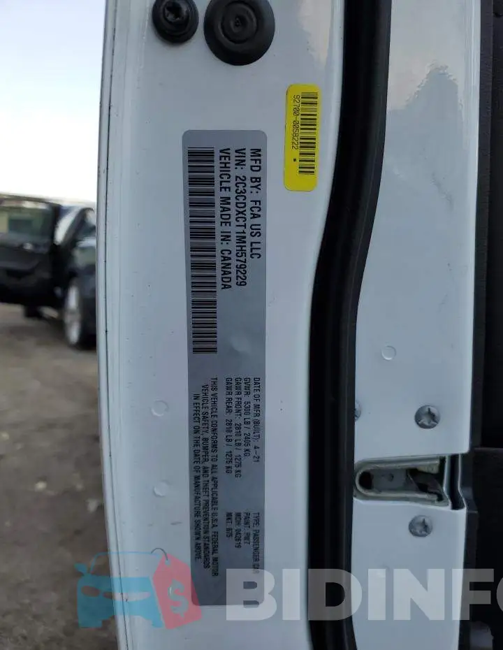 2C3CDXCT1MH579229 Photo# 13