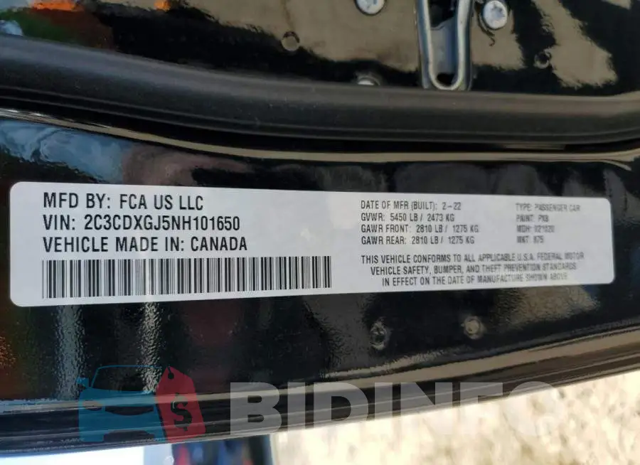 2C3CDXGJ5NH101650 Photo# 12