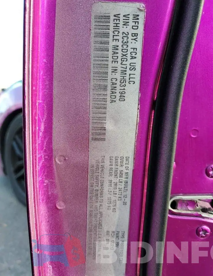 2C3CDXGJ7MH531940 Photo# 12