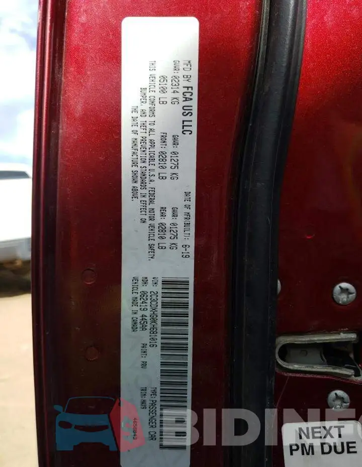 2C3CDXHG0KH681016 Photo# 12