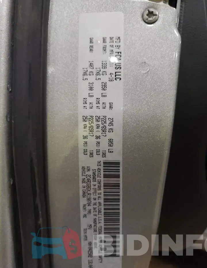 2C4RDGBGXJR190704 Photo# 13