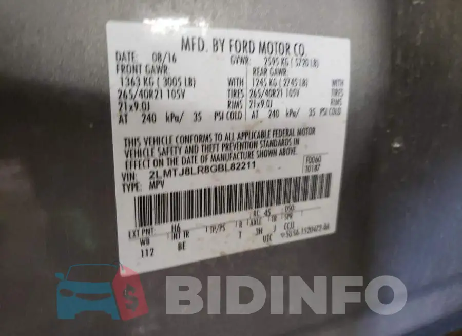 2LMTJ8LR8GBL82211 Photo# 13