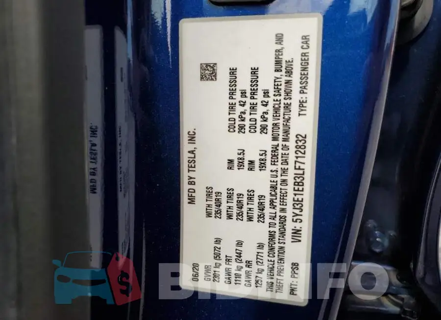 5YJ3E1EB3LF712832 Photo# 13