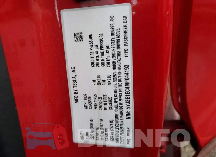 5YJ3E1EC4MF044193 Photo# 12