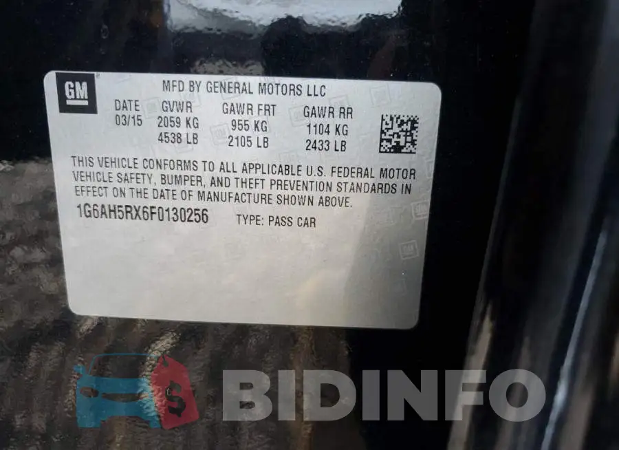 1G6AH5RX6F0130256 Photo# 12