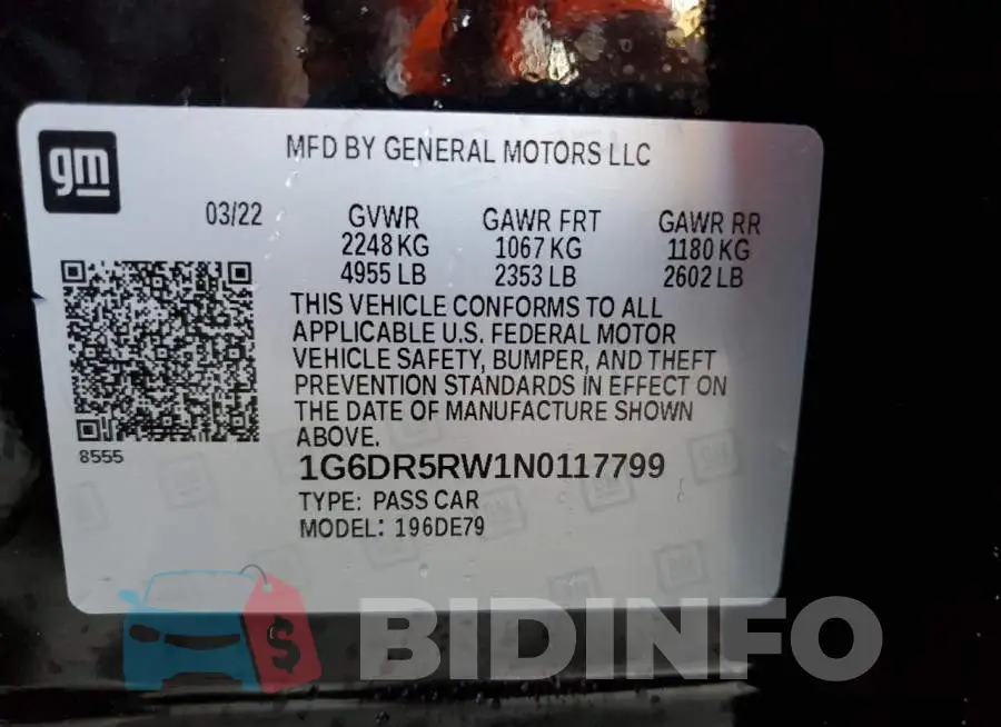 1G6DR5RW1N0117799 Photo# 12
