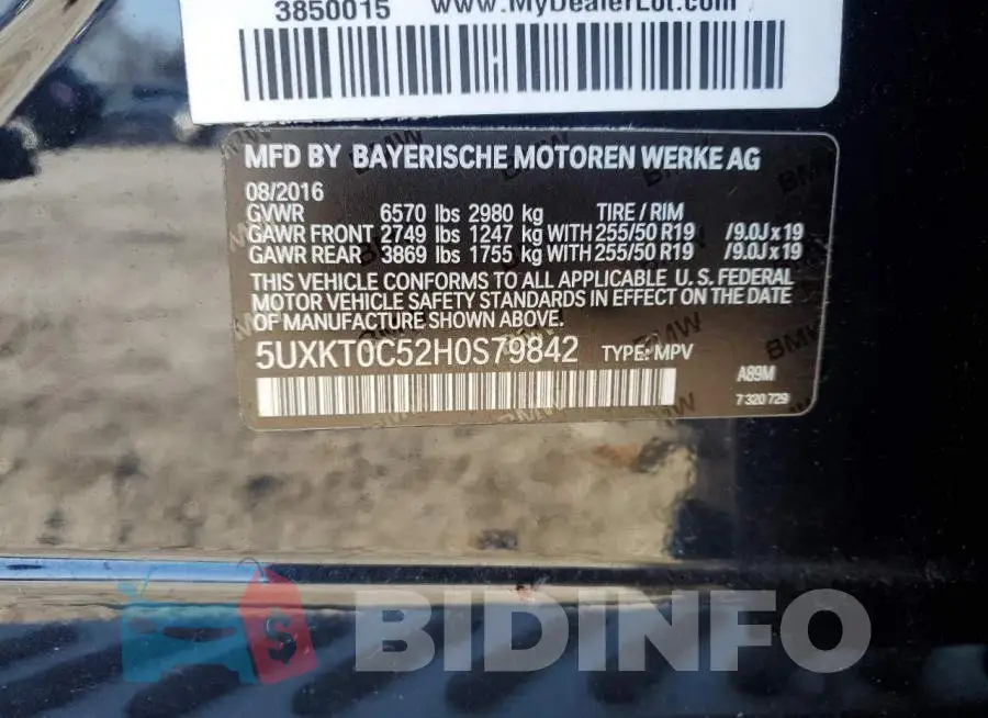 5UXKT0C52H0S79842 Photo# 12
