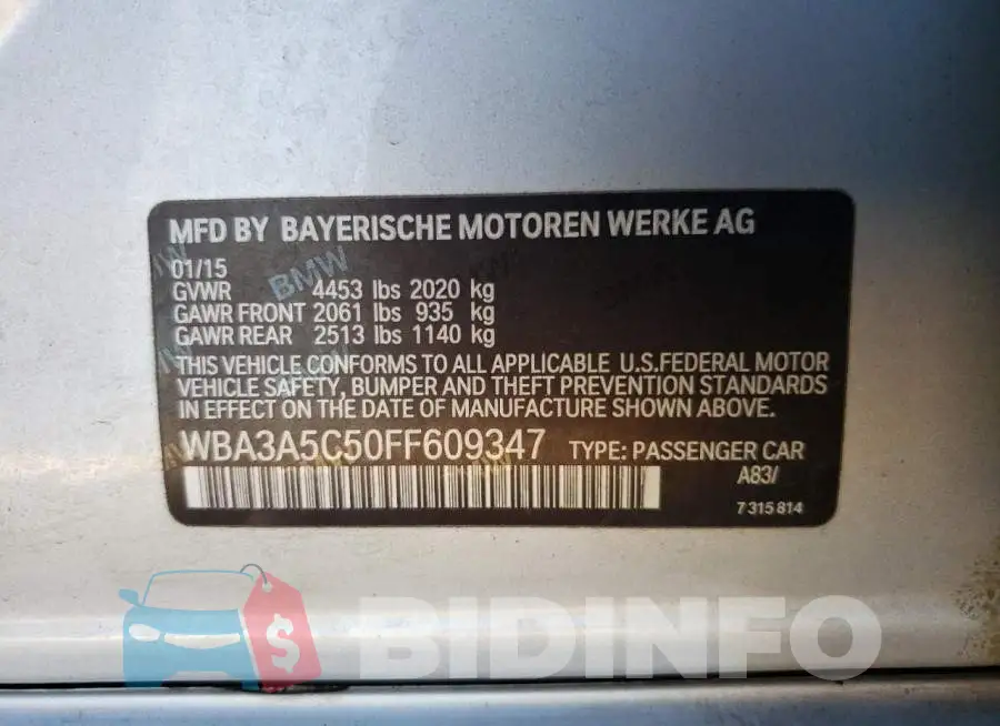 WBA3A5C50FF609347 Photo# 13