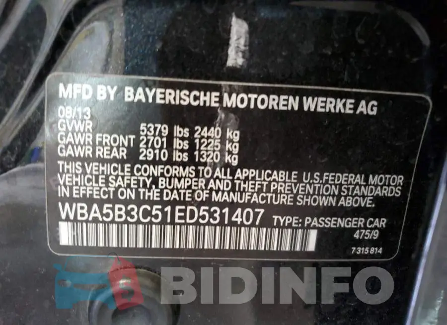 WBA5B3C51ED531407 Photo# 12