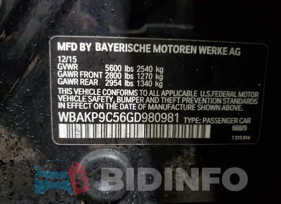 WBAKP9C56GD980981 Photo# 12