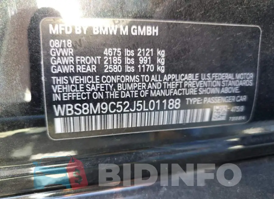 WBS8M9C52J5L01188 Photo# 12