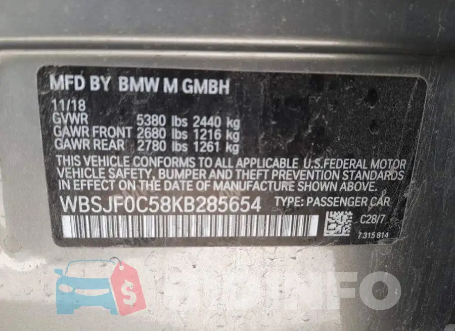 WBSJF0C58KB285654 Photo# 10