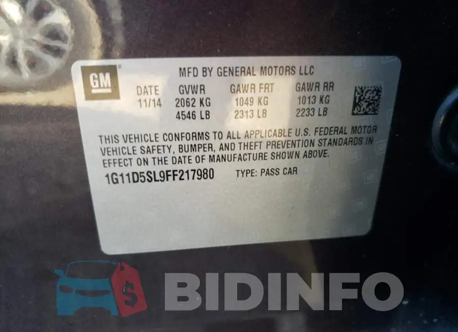 1G11D5SL9FF217980 Photo# 12