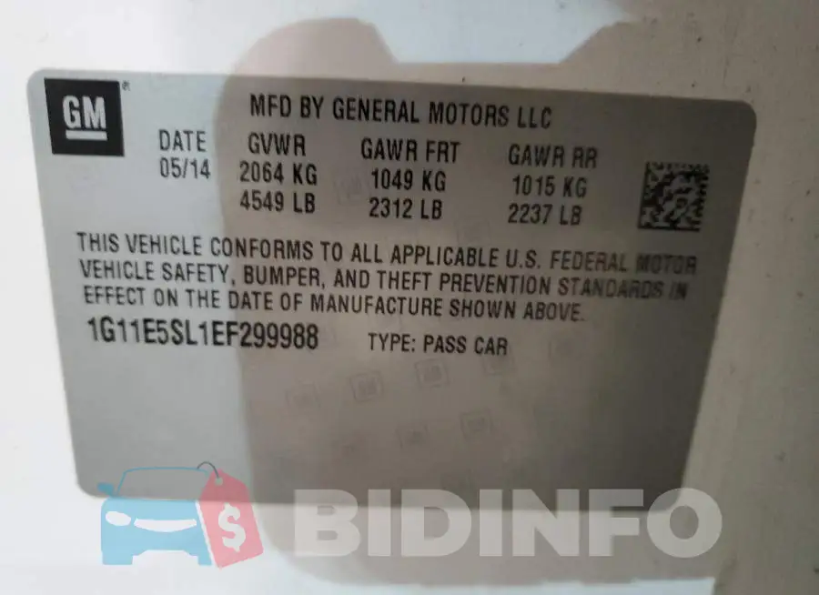 1G11E5SL1EF299988 Photo# 12