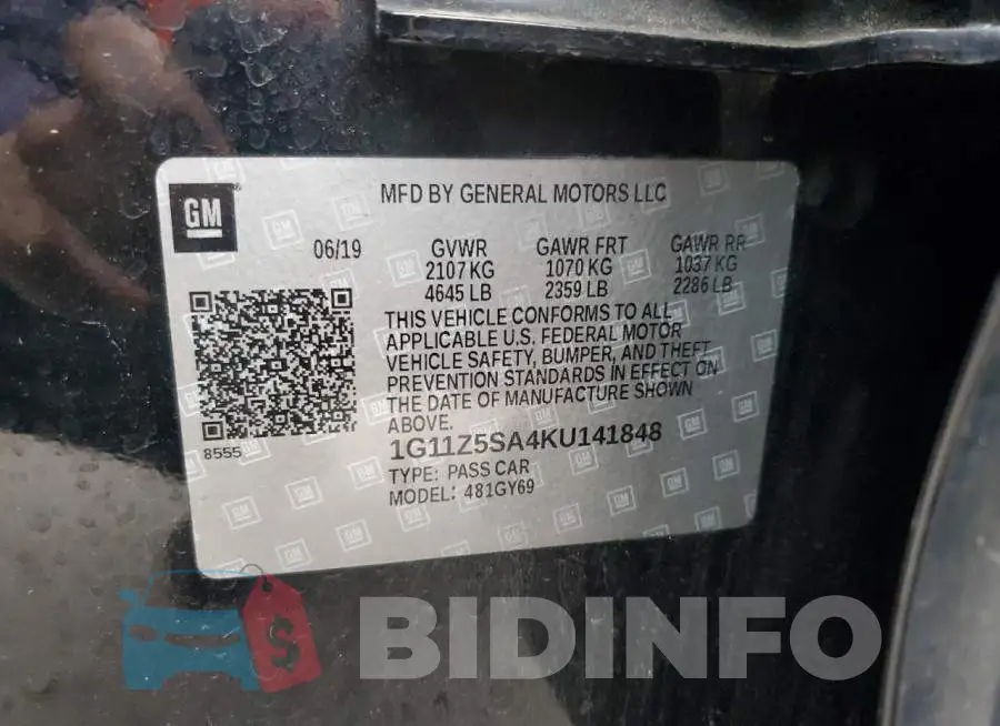 1G11Z5SA4KU141848 Photo# 12