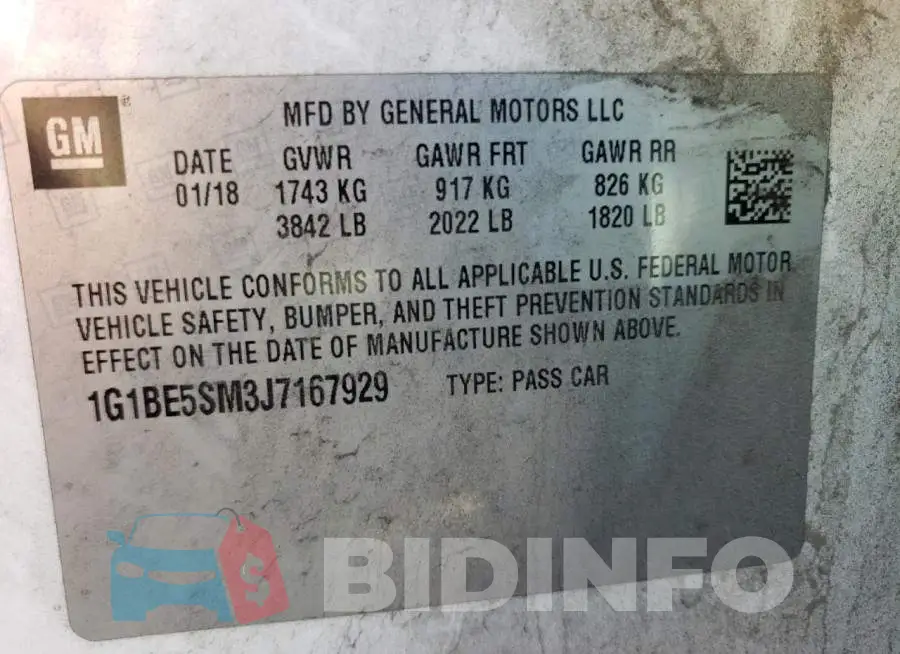 1G1BE5SM3J7167929 Photo# 12