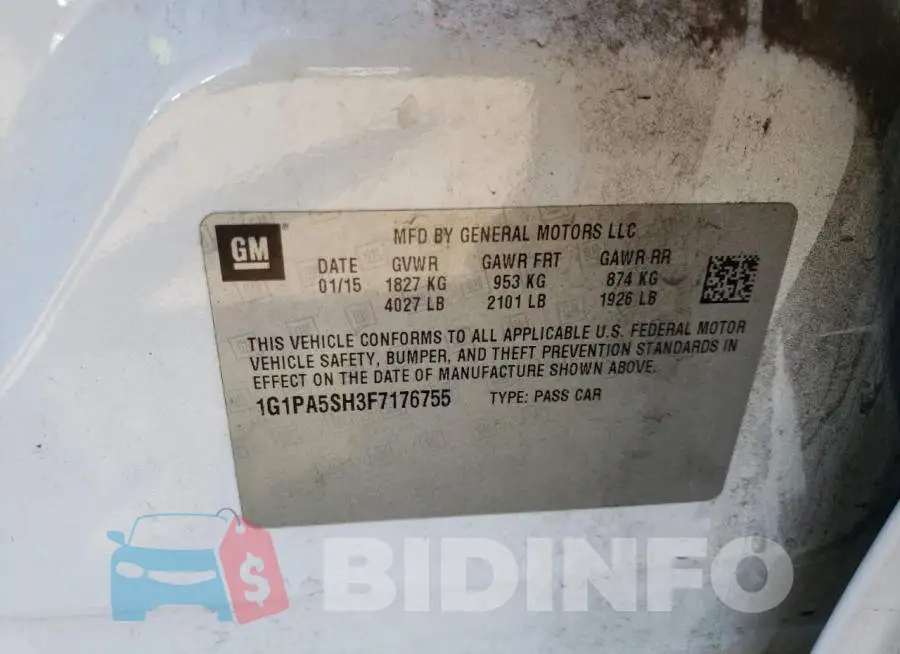 1G1PA5SH3F7176755 Photo# 12