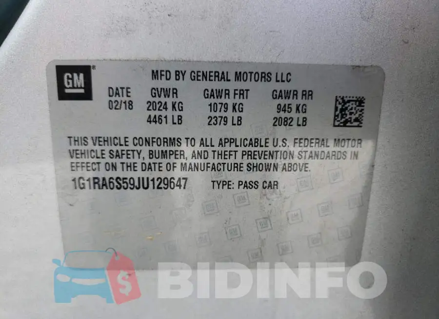 1G1RA6S59JU129647 Photo# 12