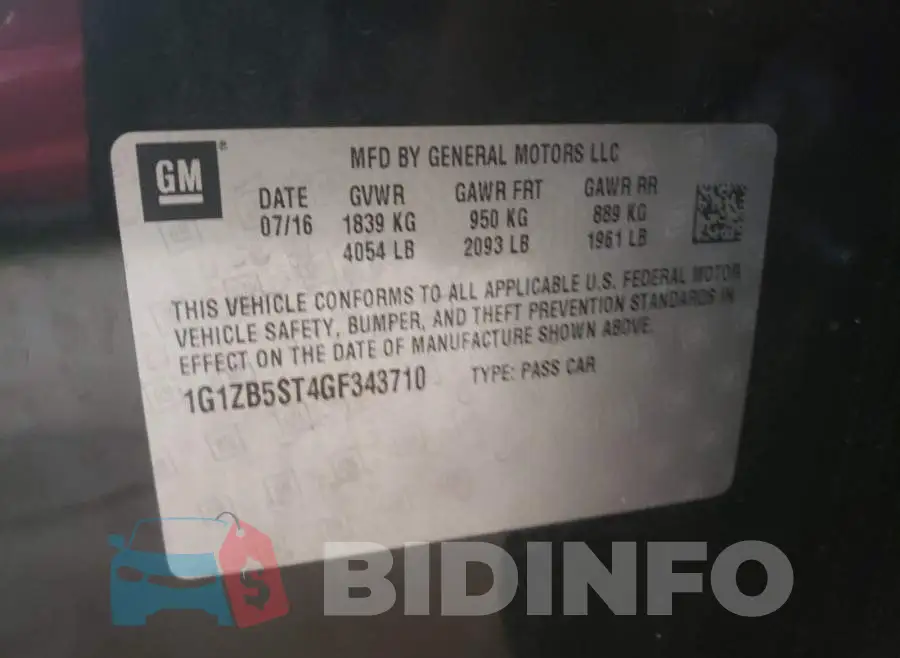 1G1ZB5ST4GF343710 Photo# 10