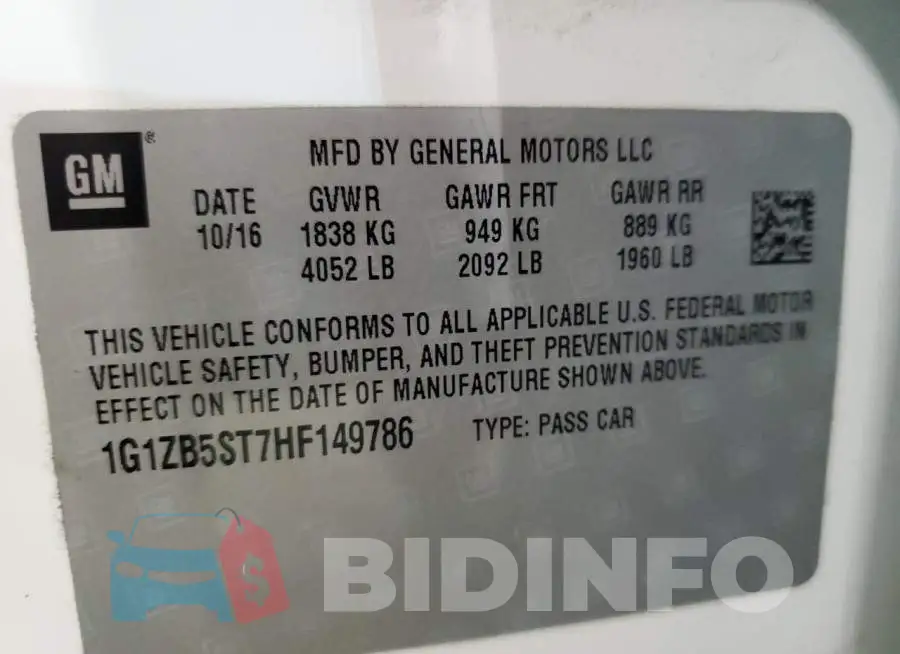 1G1ZB5ST7HF149786 Photo# 12
