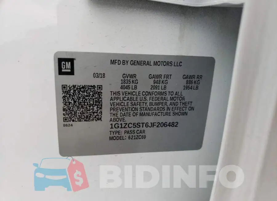 1G1ZC5ST6JF206482 Photo# 12