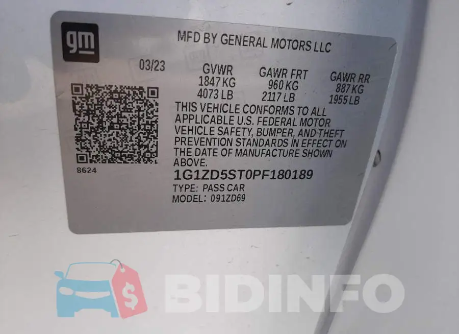 1G1ZD5ST0PF180189 Photo# 12
