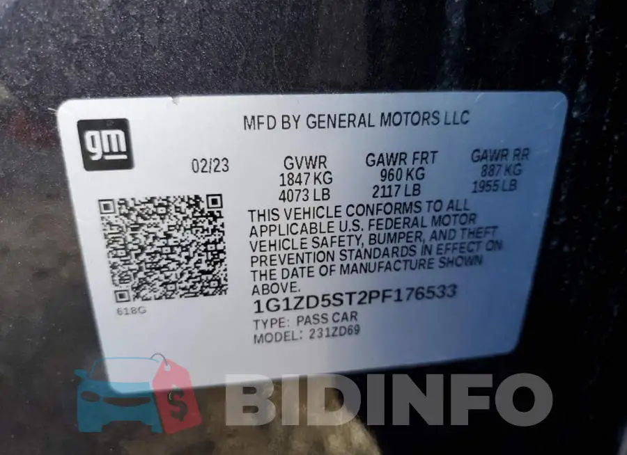 1G1ZD5ST2PF176533 Photo# 12