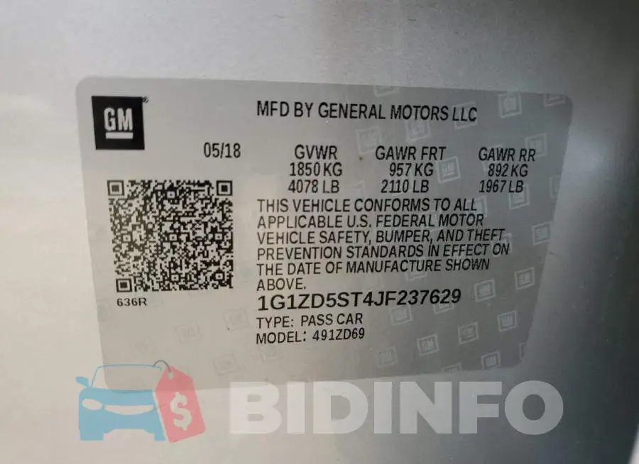 1G1ZD5ST4JF237629 Photo# 12