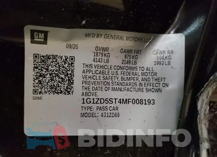 1G1ZD5ST4MF008193 Photo# 12