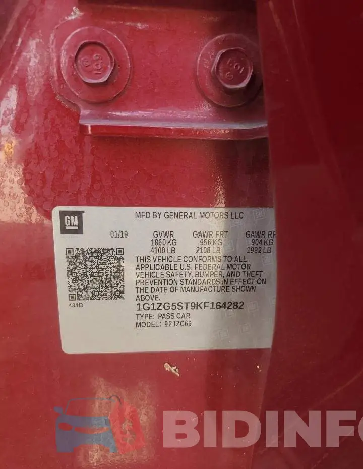 1G1ZG5ST9KF164282 Photo# 12