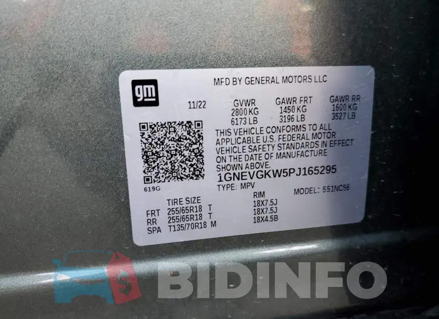 1GNEVGKW5PJ165295 Photo# 12