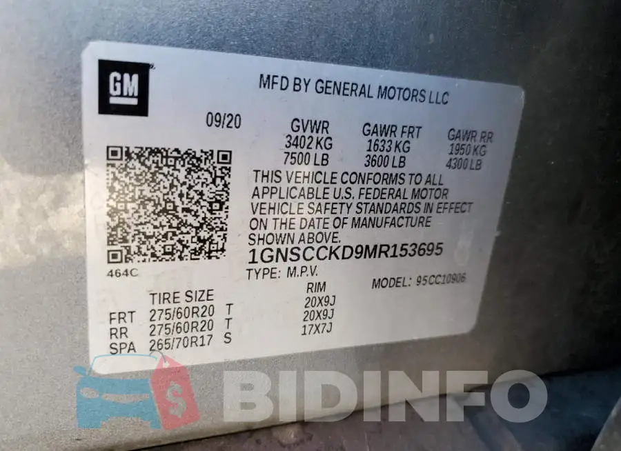 1GNSCCKD9MR153695 Photo# 13