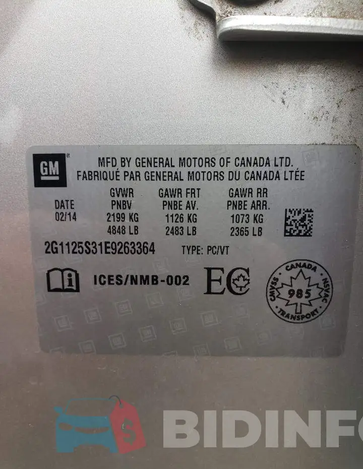 2G1125S31E9263364 Photo# 12