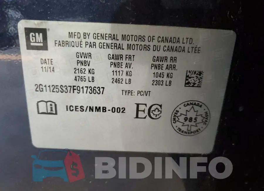 2G1125S37F9173637 Photo# 13