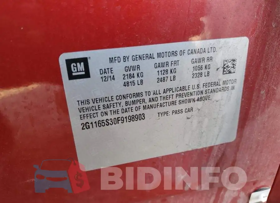 2G1165S30F9198903 Photo# 13
