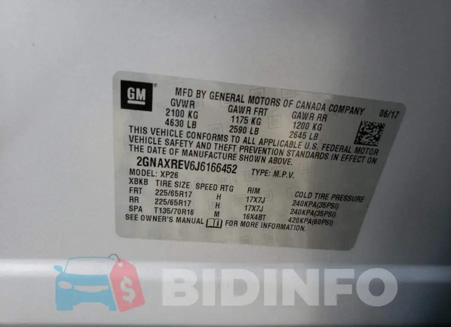 2GNAXREV6J6166452 Photo# 14