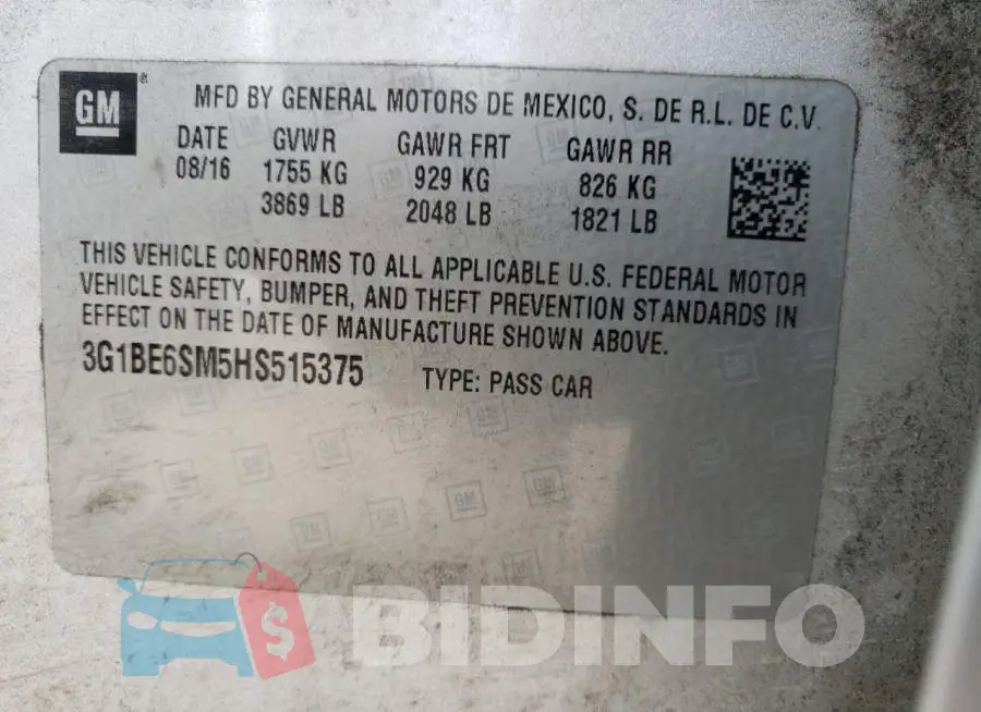 3G1BE6SM5HS515375 Photo# 12