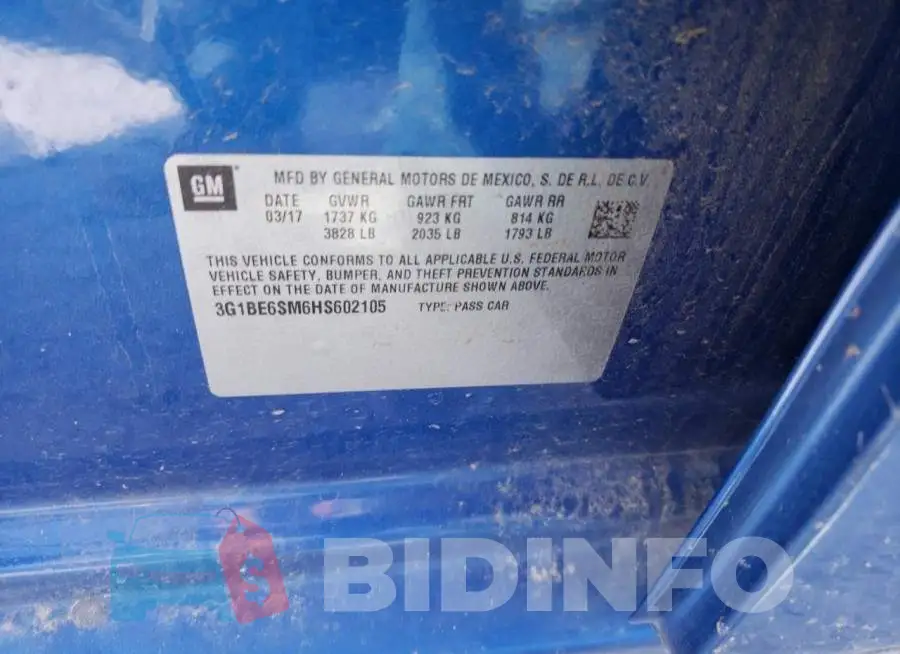3G1BE6SM6HS602105 Photo# 12